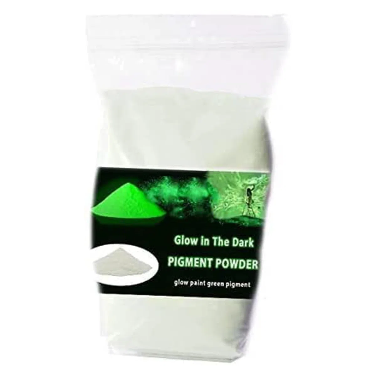 Pigmento in polvere fosforescente al buio, colore verde luminoso, 100 g