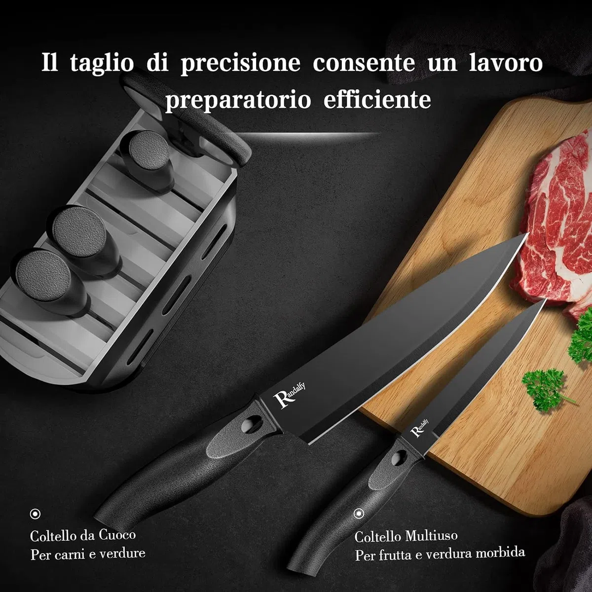 Coltelli da Cucina Professionali 7 Pezzi Accessori Cucina con Coltello Cucina