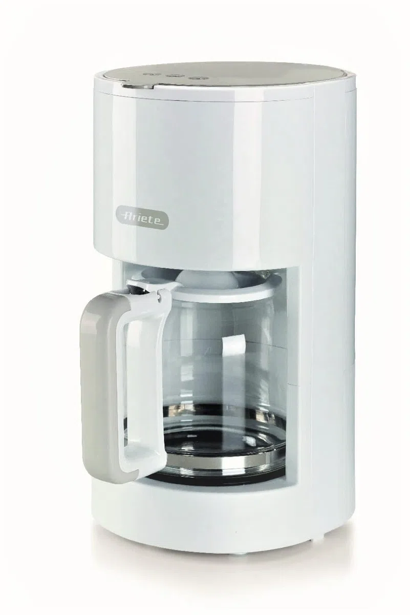 Ariete Macchina Caffè Filtro Breakfast 1395, Macchina Caffè Americano, Fino a 12 Tazze, Indicatore Livello Acqua, Piastra Riscaldata, Filtro e Portafiltro Lavabili, Dispositivo Antigoccia, Bianco
