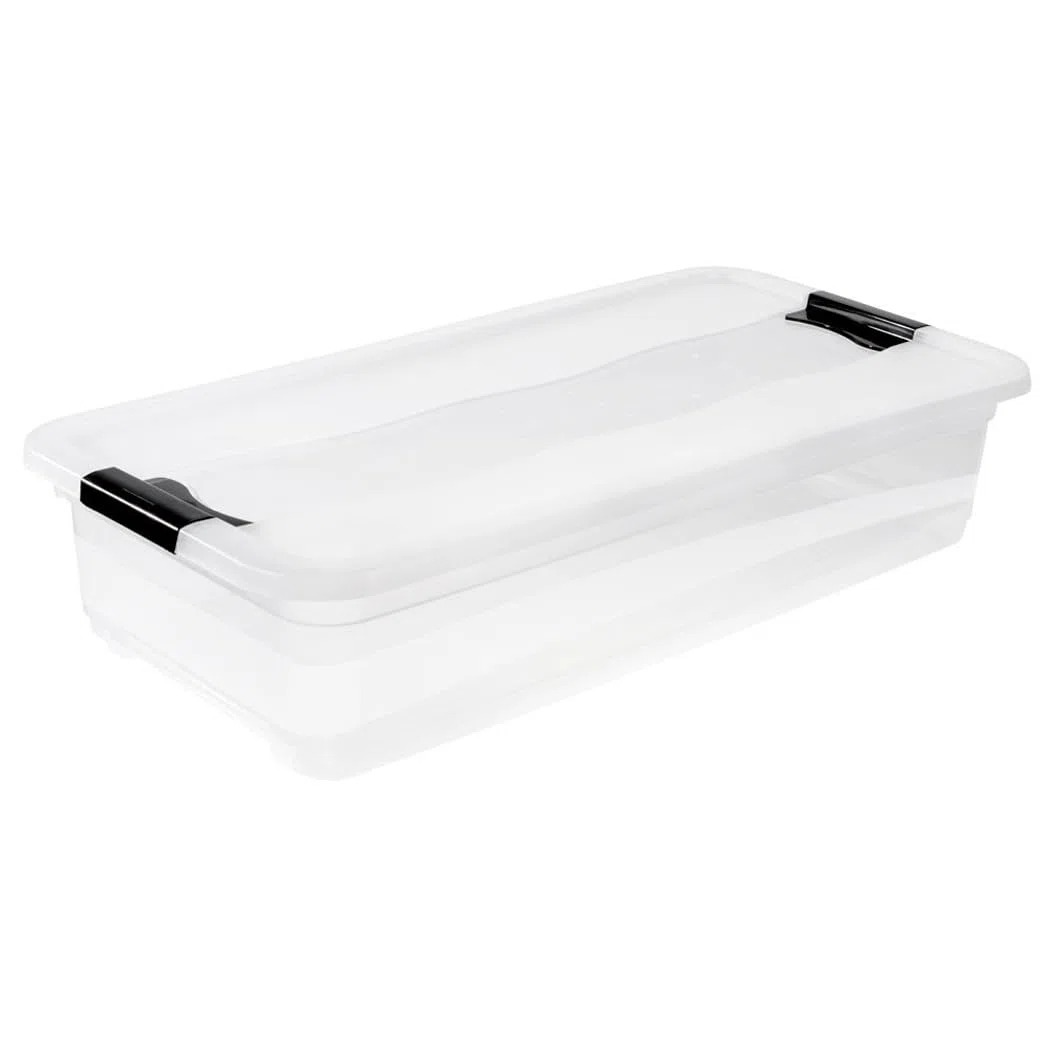 keeeper Contenitore con Coperchio, PP, 79.5 x 39.5 x 17 cm, Capacità: 33 L, Cornelia, Trasparente