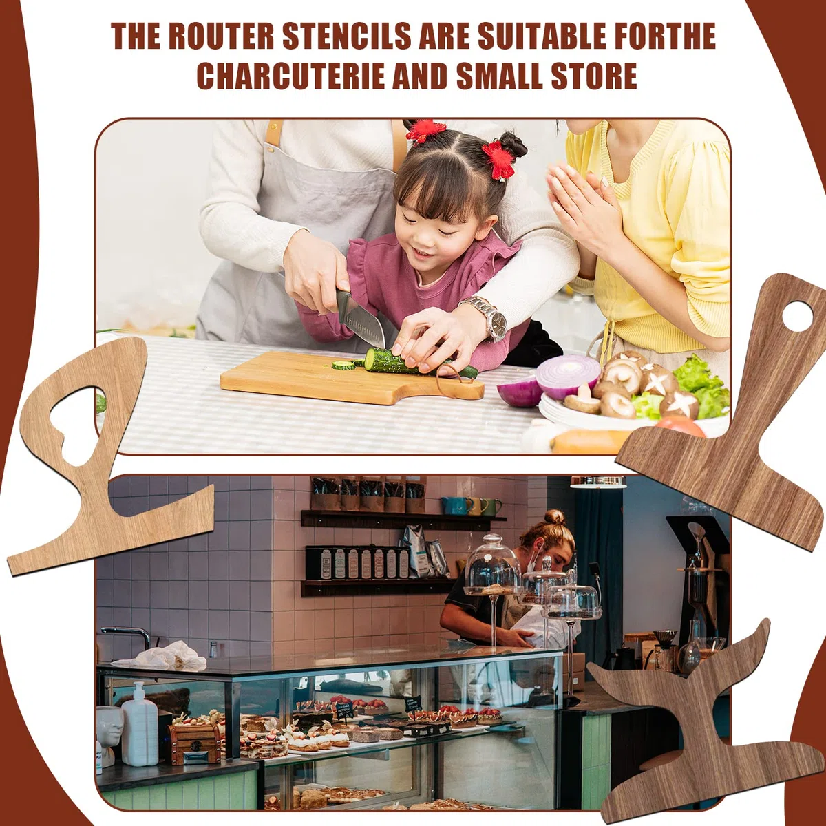 5pz Modelli di Manici per Tagliere in Acrilico, Modello Tagliere Modello di router per Tagliere Modello di Tracciatura per la Lavorazione del Legno (5 Stili)