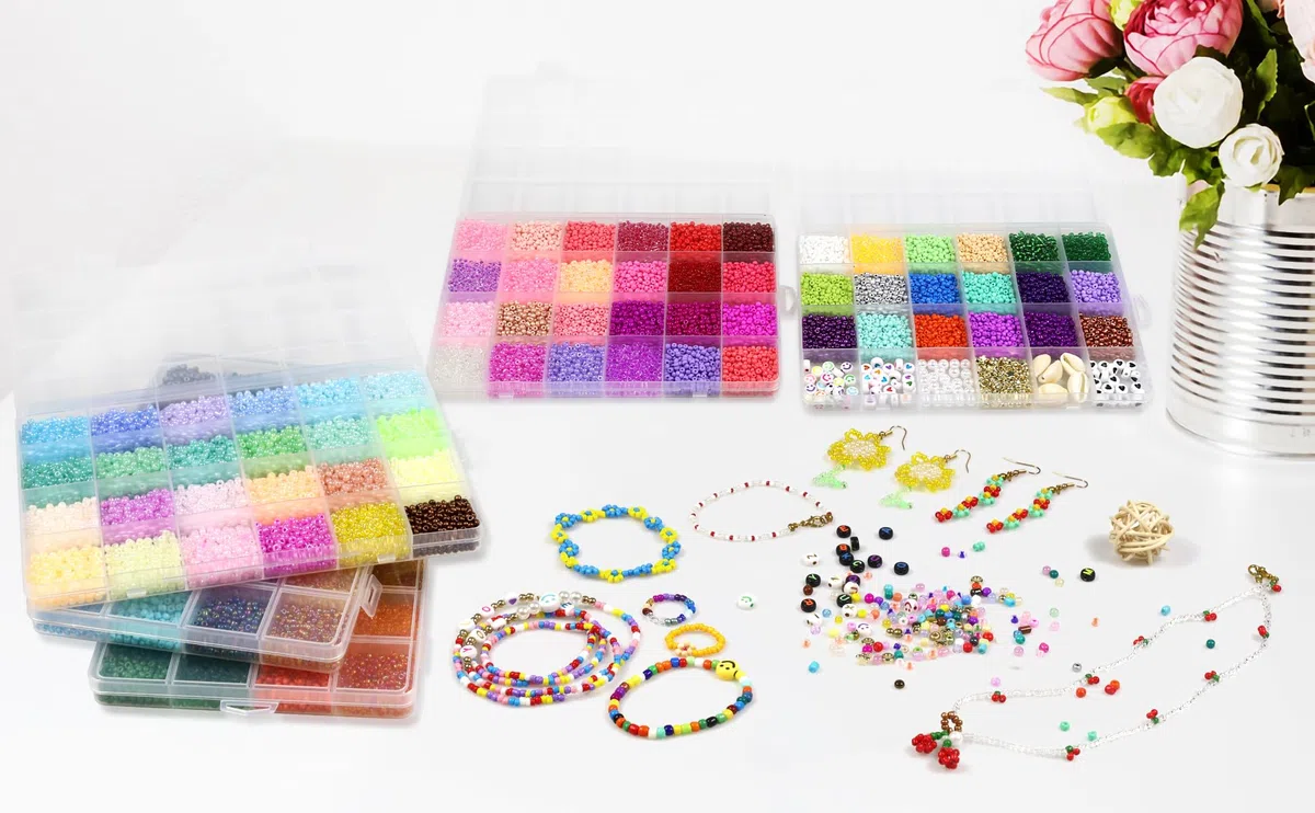 47880pz 2mm 114 Colori Perline di Vetro per Braccialetti, Adulti, Colorate per Bigiotteria fai da te