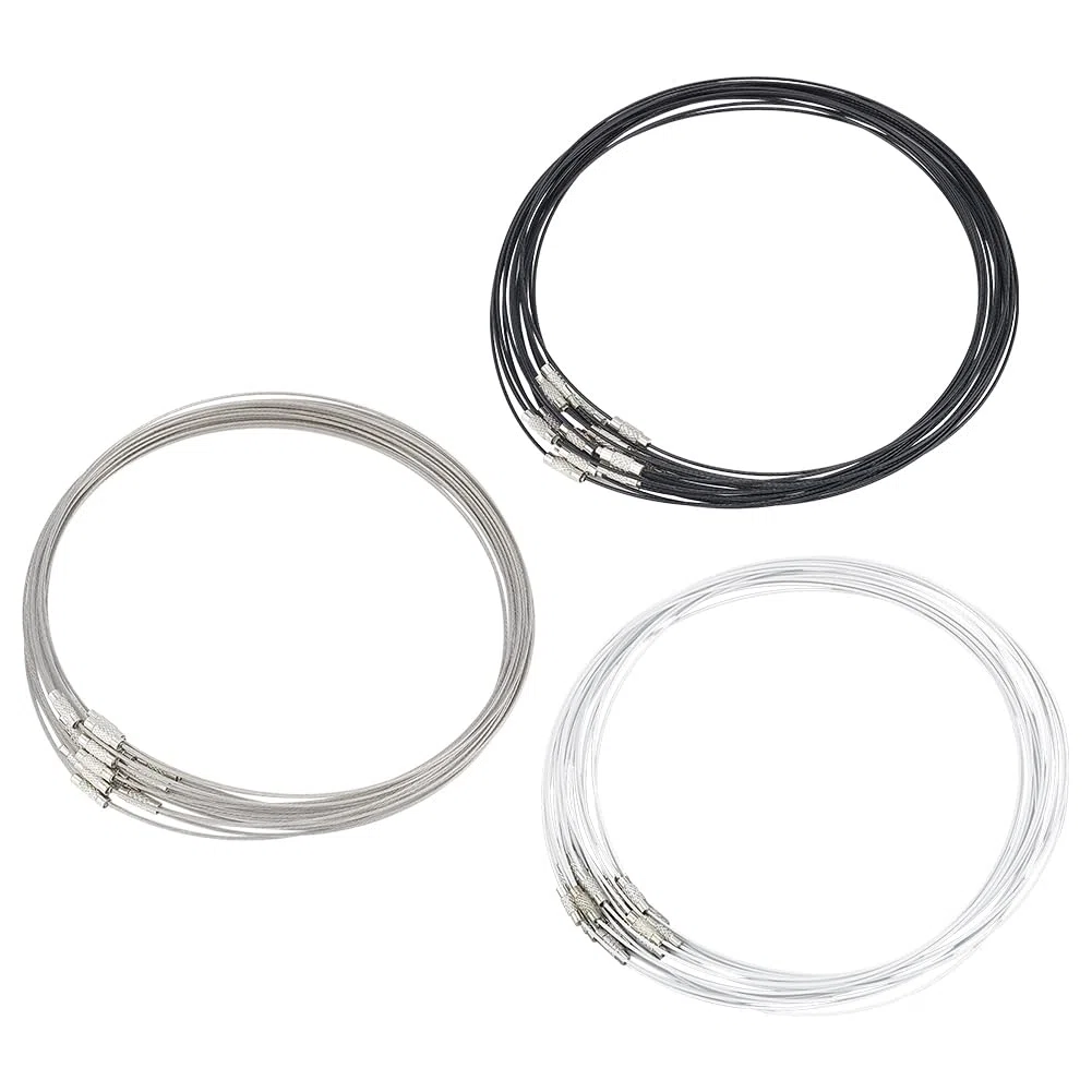 UNICRAFTALE Collana con Filo Nero Collana con Filo in Acciaio Inossidabile Collana Girocollo con Chiusura A Vite in Ottone Collana con Filo Catene Collana con Filo Corda Creazione di Gioielli