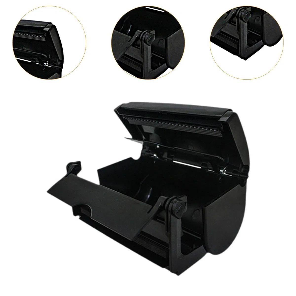 Taglierina per distributore di lamina per capelli multifunzionale per un foglio di alluminio gloss ad alta gloss 17x10x10cm, Nero
