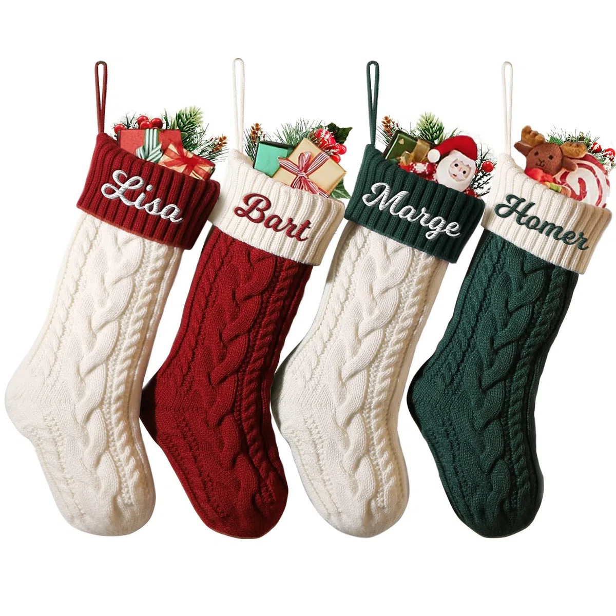 NIBESSER Calza Befana Personalizzata Calze Natalizie da Appendere con Nome Calza Befana Vuota Idea Regalo per Epifania Natale Decoraizione Natalizia per Camino (Stile A, 3 Pezzi)