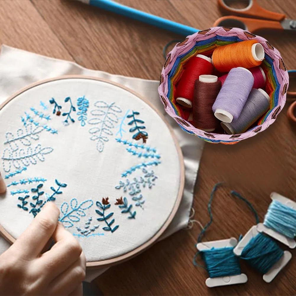 FREEBLOSS Set 12 Kit per La Creazione di Cesti Cestino Creativo in Rafia con Istruzioni Cestino Forniture per La Tessitura per Adulti Kit per La Tessitura di Cesti per Appassionati di Artigianato
