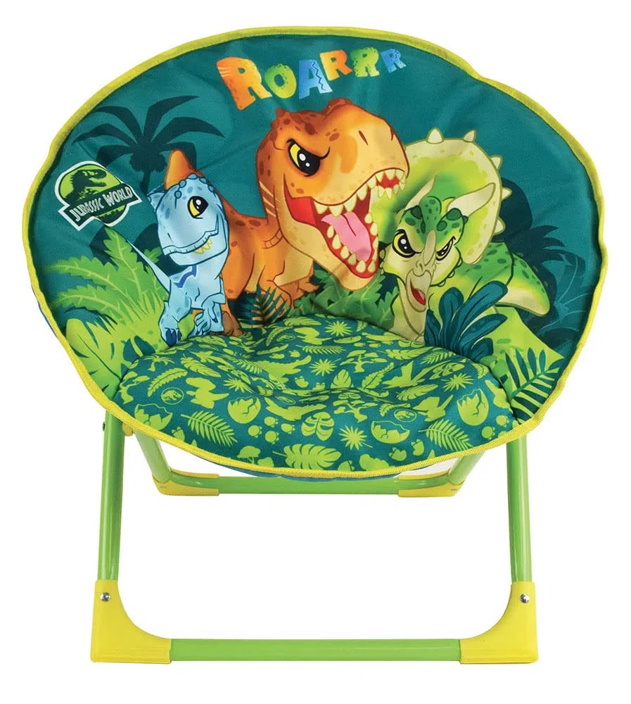 Fun House 713260 Jurassic World Dinosauro - Sedia a sdraio pieghevole per bambini, H.47 X L.54 X P.42 cm, colore: Verde