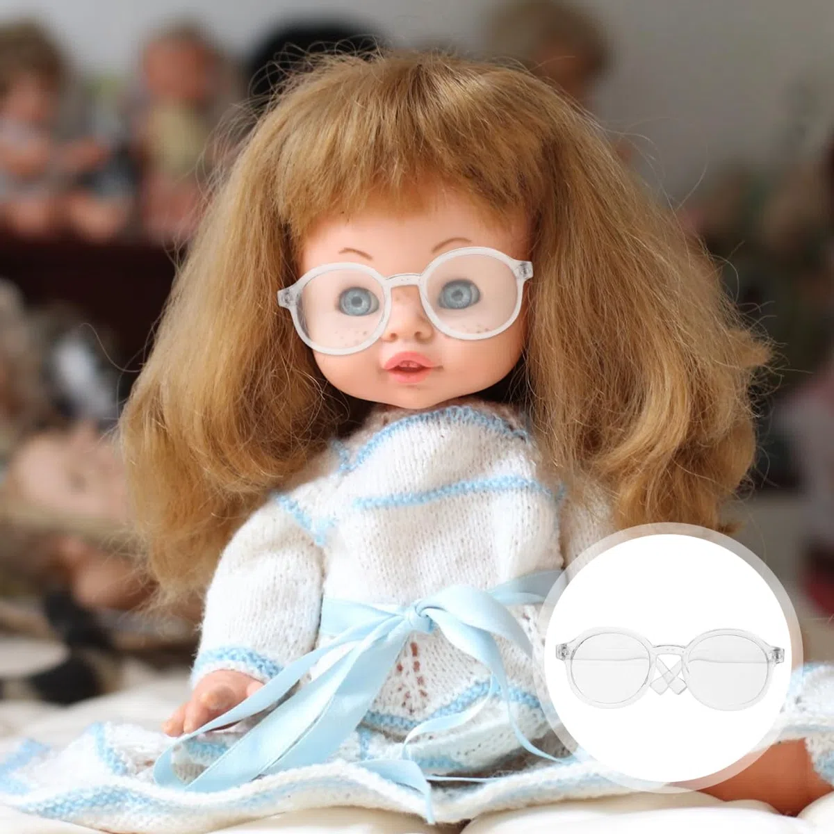 NUOBESTY 20 cm Occhiali da Bambola Peluche Bambola Divertente ed Elegante Occhiali di Scena Travestimento Mini Occhiali In Plastica Design Unico Dimensioni Versatili