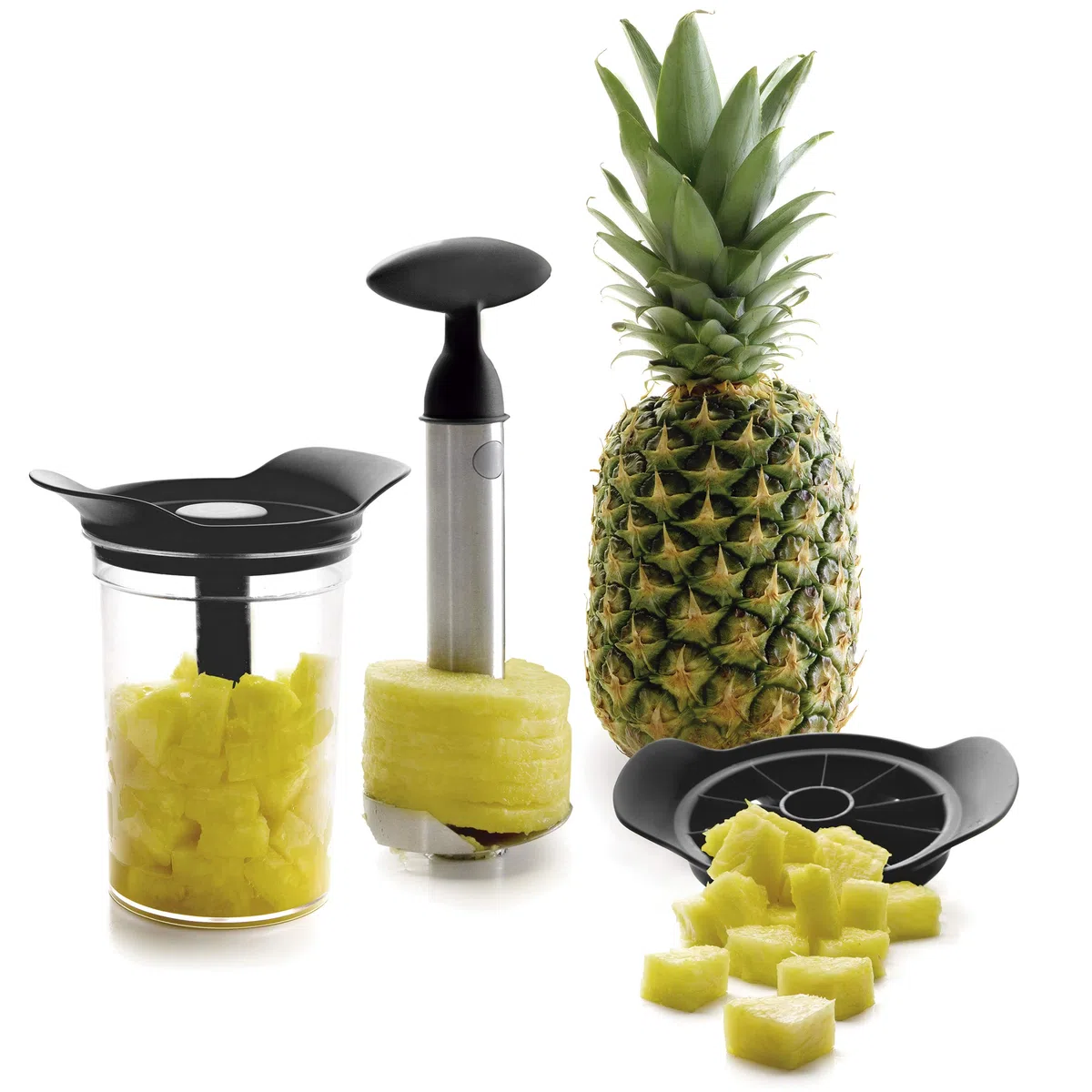 Lacor 60393- Set Taglia e Pela Ananas con Contenitore