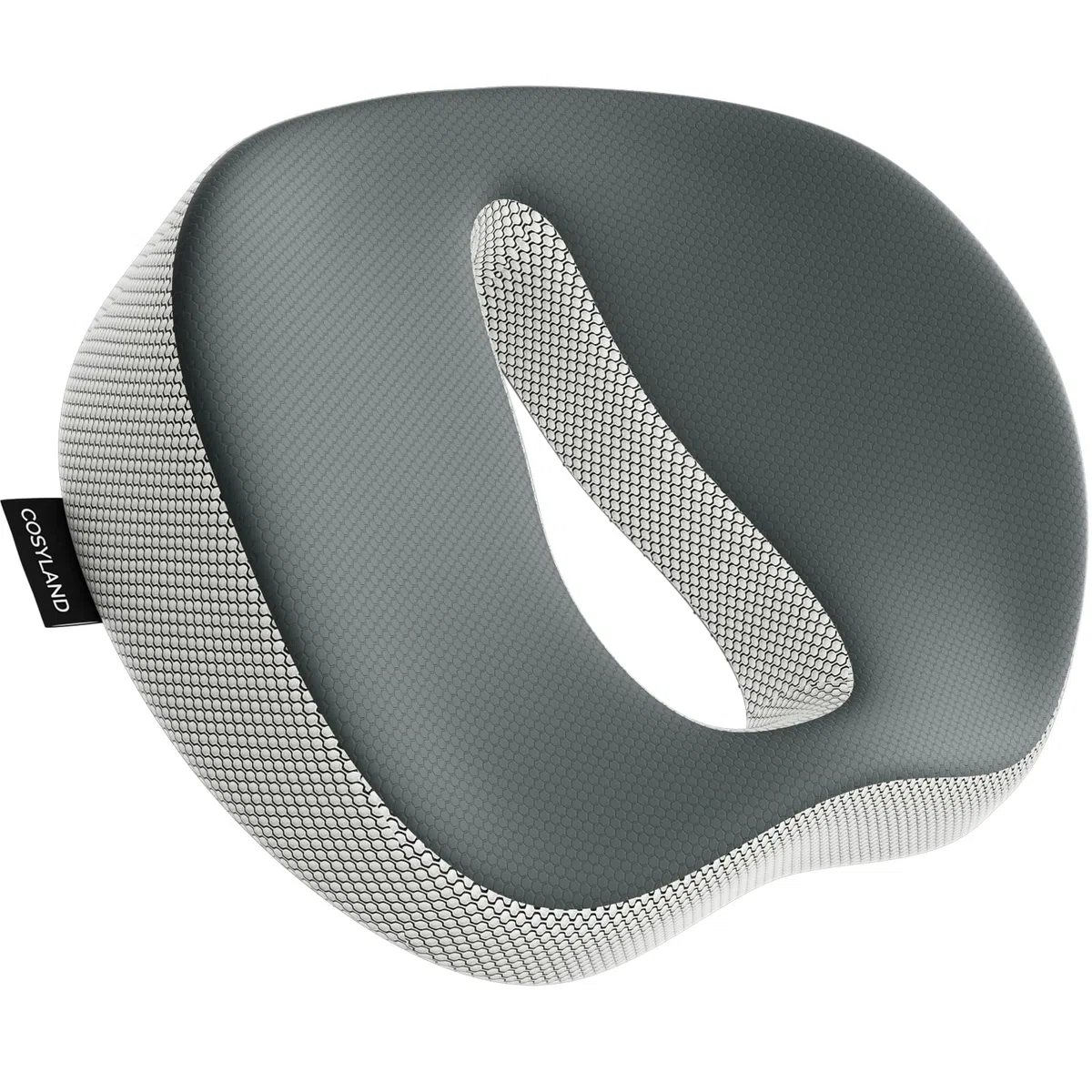 COSYLAND Cuscino Sedia Ufficio in Memory Foam - Cuscino per Sedia da Ufficio Antiscivolo, Cuscino di Supporto per Coccige e Schiena, Fodera Lavabile, per Ufficio, Auto, Sedia da Gaming(Grigio
