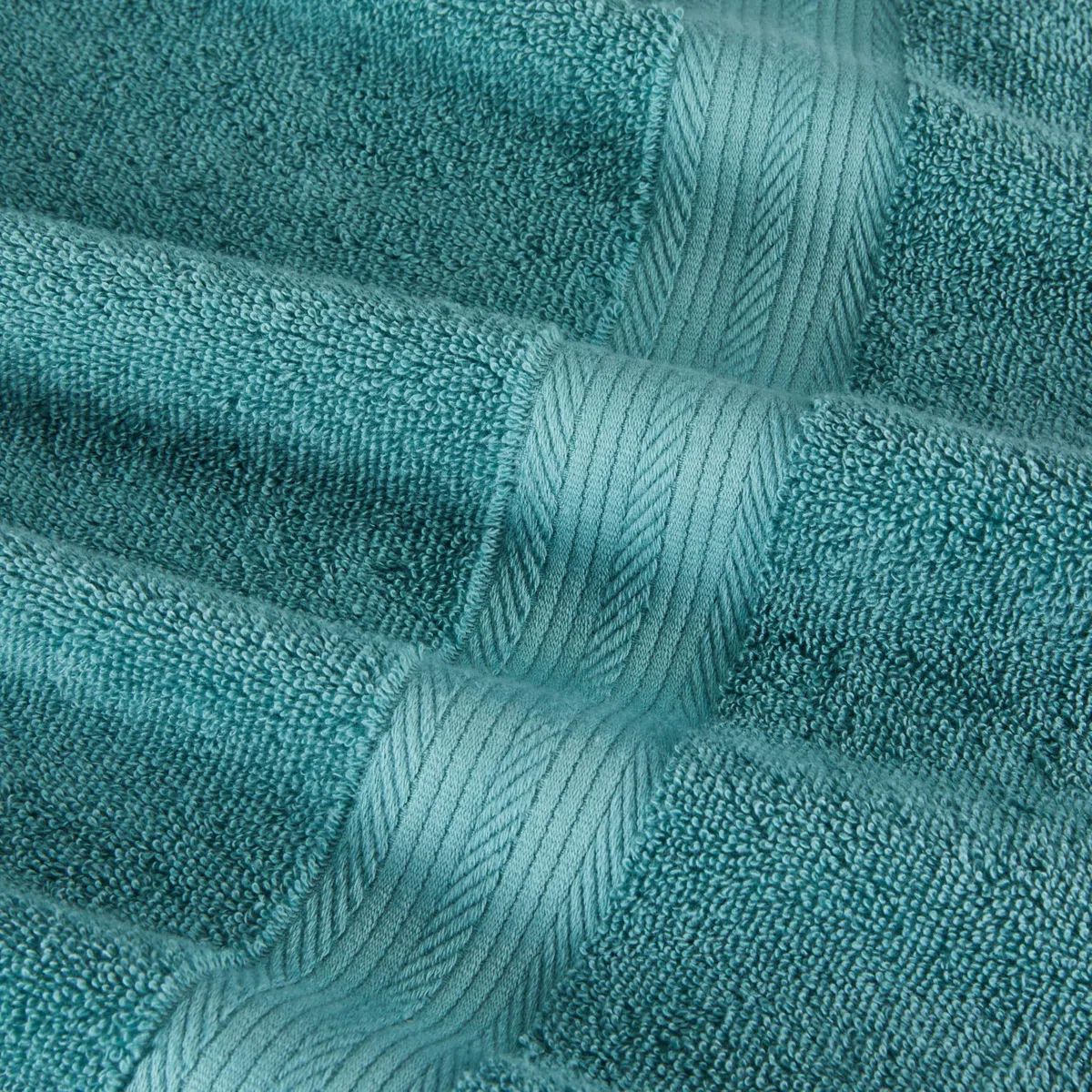 Amazon Basics Set Asciugamani Bagno Spugna 100% Cotone Biologico Telo Doccia 76x137 cm, Verde Acqua, Confezione 2 Pezzi