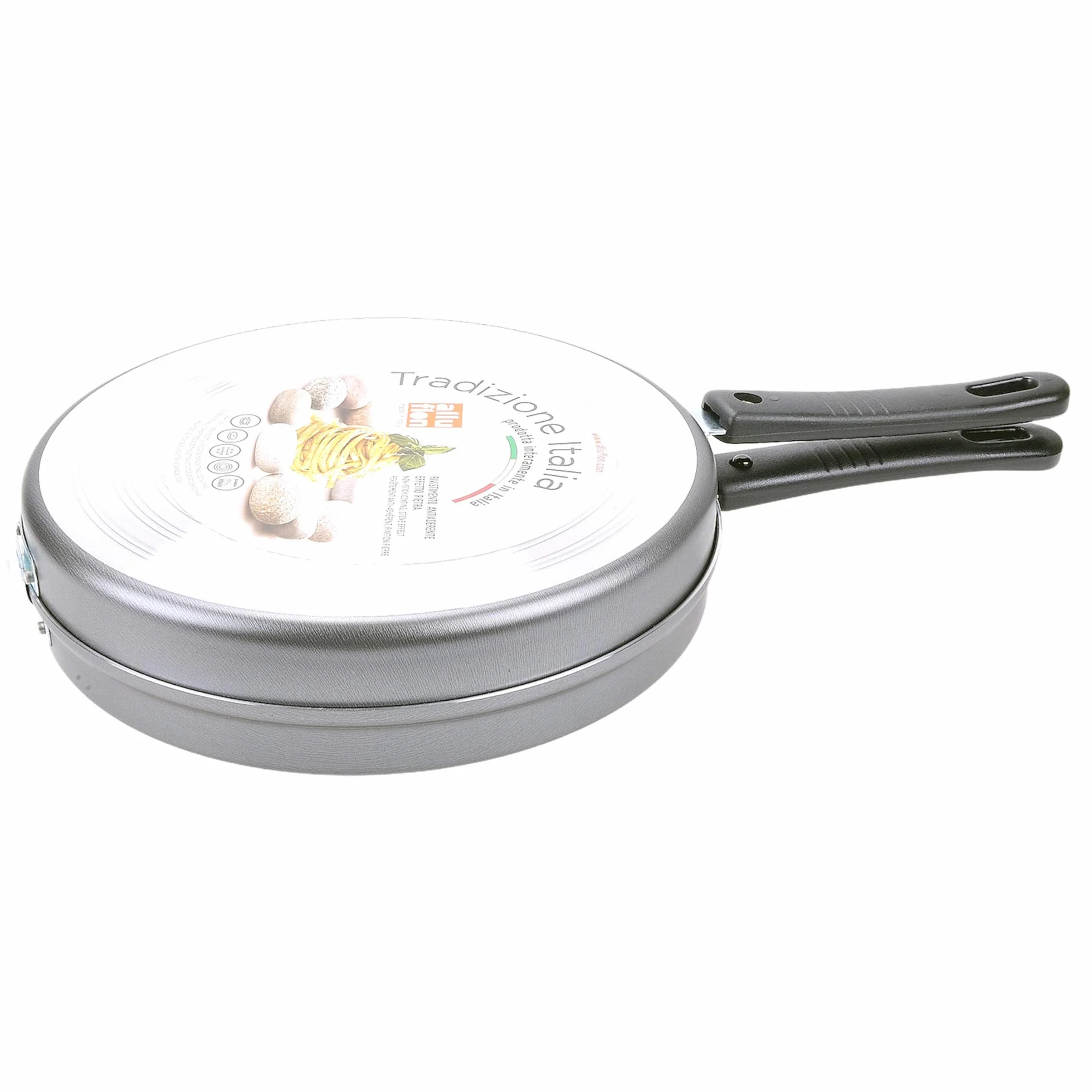ALLUFLON Tradizione Italia Fornetto/Girafrittata Basso, Alluminio, Nero, antiaderente, 26 cm