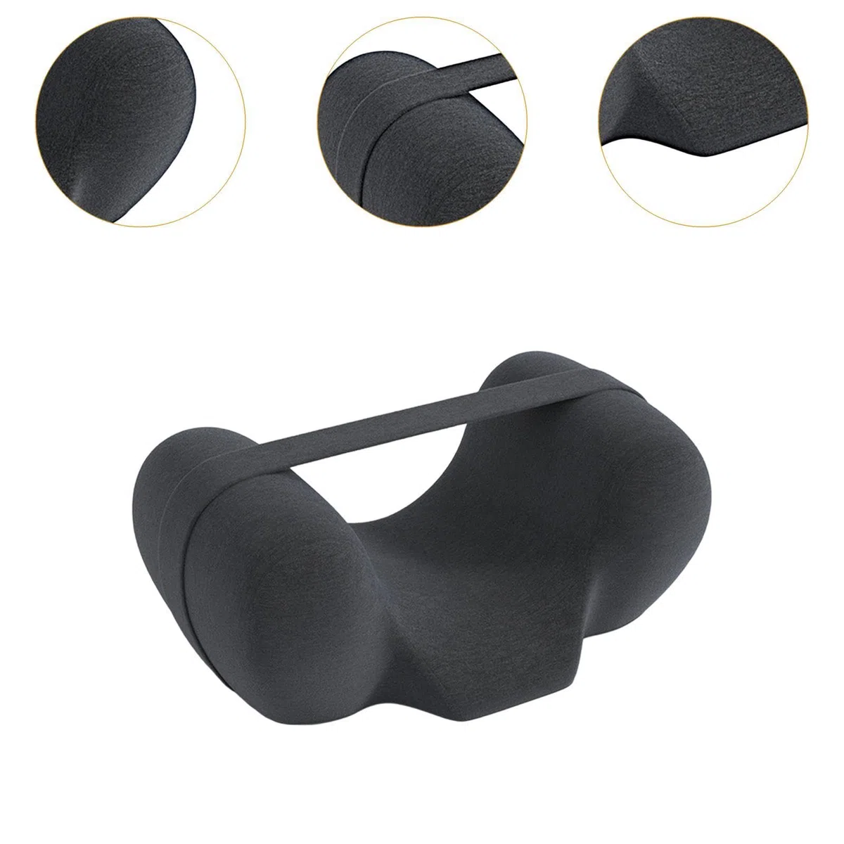 Cuscino per Dormire Supino con Supporto Ortodontico Memory Foam Sostegno Testa Collo Traspirante Copertura Rimovibile Adatto per Sedia a Rotelle Divan, Grigio Scuro