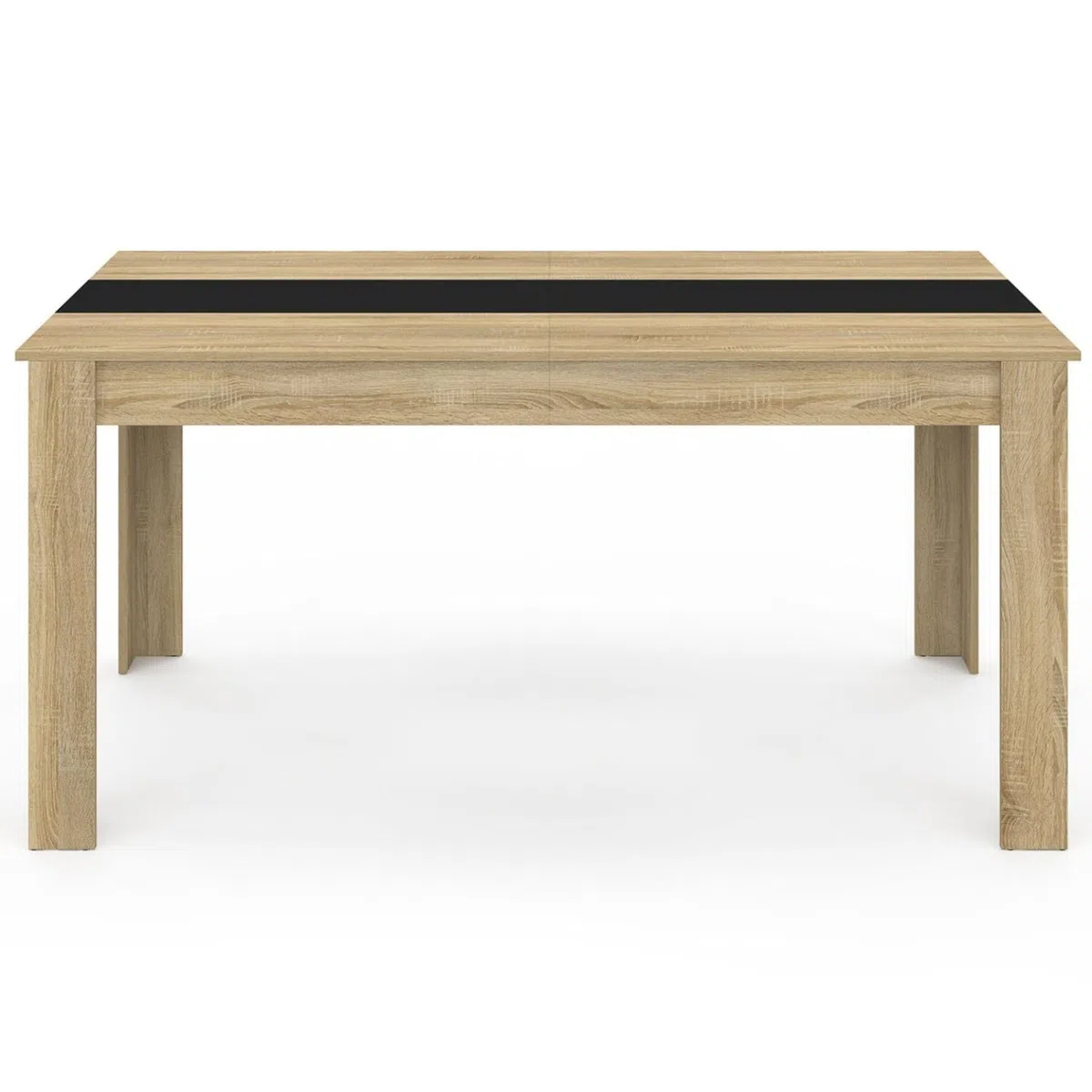 IDMarket - Tavolo da pranzo rettangolare GEORGIA per 8 persone in simil-faggio e nero 160 x 80 cm