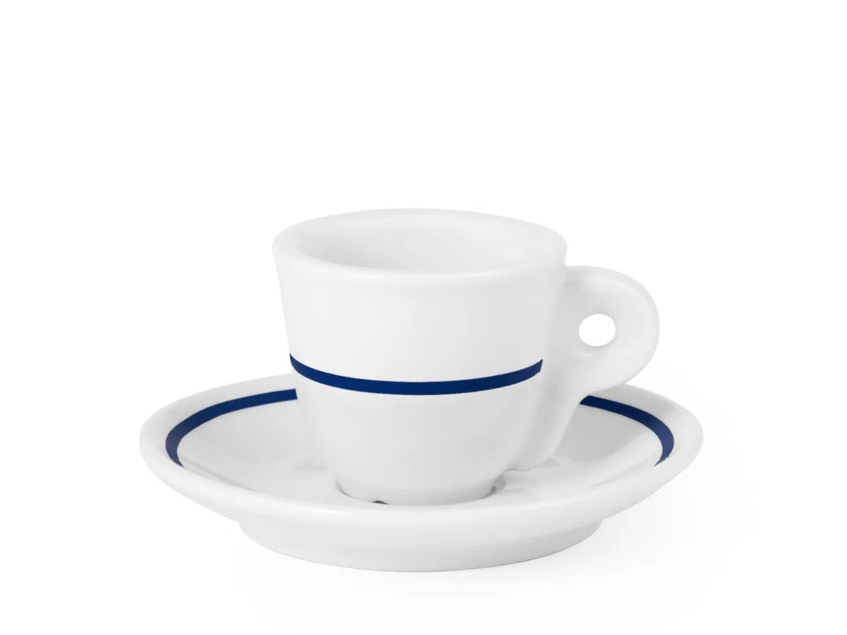 Royal Norfolk Set 6 Tazzine da Caffè in Porcellana Bianca, Decoro Blu, Con Piattino, cc65