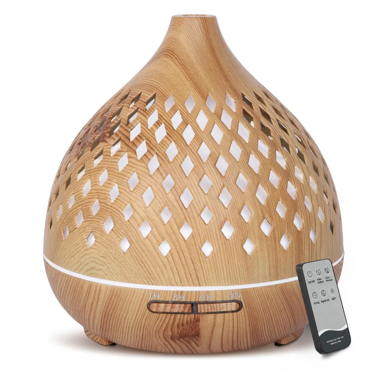 Cozary Diffusore di Oli Essenziali, 400ml Diffusore di Aromi Umidificatore Ambiente Con LED a 7 colori, Ultrasuoni Aromaterapia Diffusore con Telecomando 3 Timer,Spegnimento automatico,Senza BPA