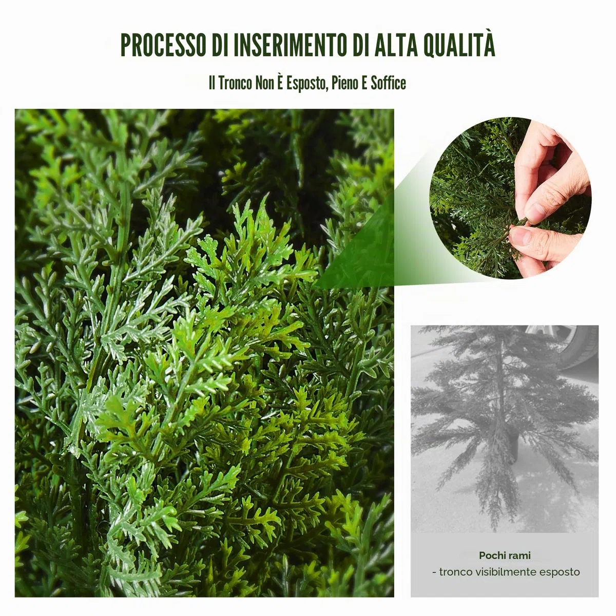 VEVOR Albero Topiario di Cedro Artificiale, Alto 91,4 cm Realistiche Piante in Vaso di Pino con Foglie Extra, Set di Verde Artificiale Protetto dai Raggi UV per Domestica di Interni Esterni (2 Pezzi)