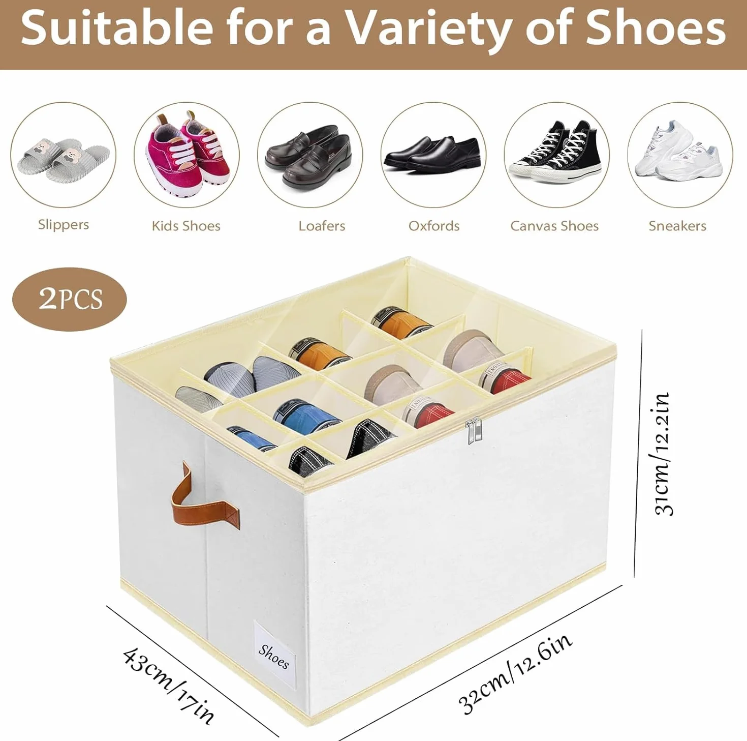 Scatole per Scarpe, Adatto per 12 Paia, Organizer Scarpe, Organizer per scarpe per armadio con coperchio trasparente e manici rinforzati per Camera da Letto, Ingresso, Armadio (2)
