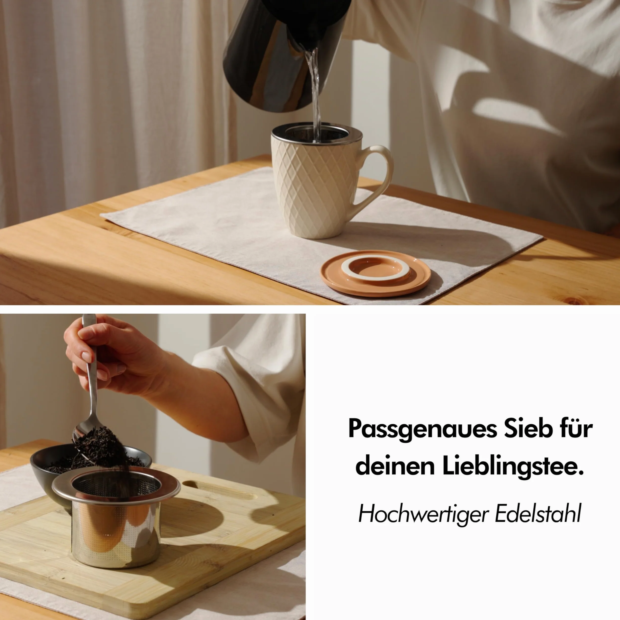 KIVY Tazza da Tè Grande XXL [650 ml] Con Coperchio e Colino - Tazza Jumbo