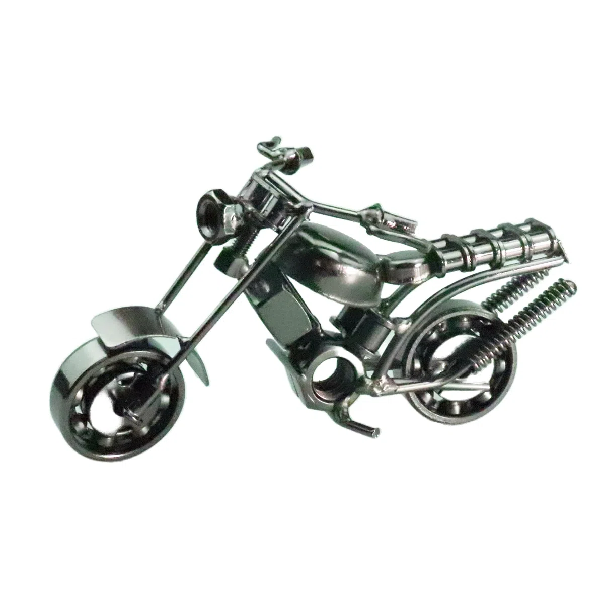 Modèle de Moto, Ferro Moto Modello, Modello di Motocicletta in Ferro Creativo Retrò, per Oggetti di Scena Fotografici, Collezione D'arte, Decorazione Desktop (Argento)