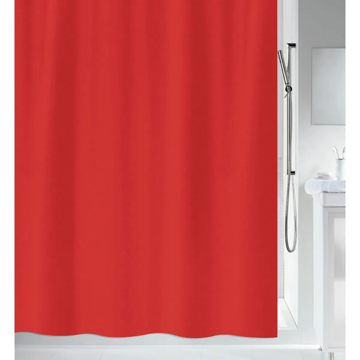 Spirella Tenda da Doccia Poliestere Primo 180x200 cm Rossa