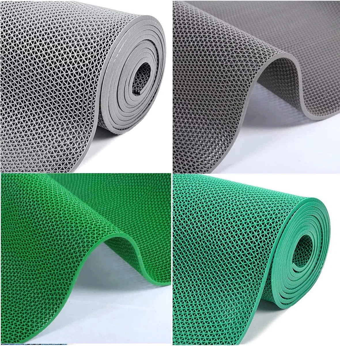 Tappeto Anti-Slip Impermeabile DRENANTE | Pedana in Plastica, Gomma, PVC, Su MISURA | Sauna - Bagno Turco - Docce - Docce - Piscina | Grigio-Verde (GRIGIO, 80x120cm)