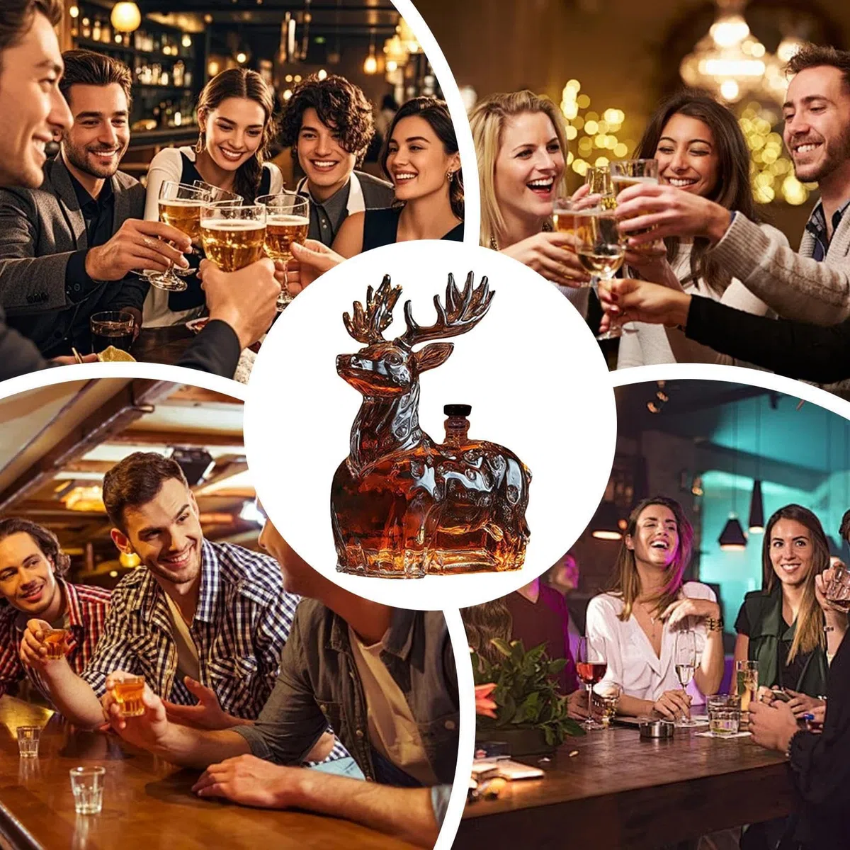 Decanter Per Whisky | 120 Ml Contenitore A Forma Di Cervo - Decanter per Whisky in Portabottiglie,Per Uomo Papà Fidanzato Regalo Compleanno Bourbon Vodka Brandy Tequila
