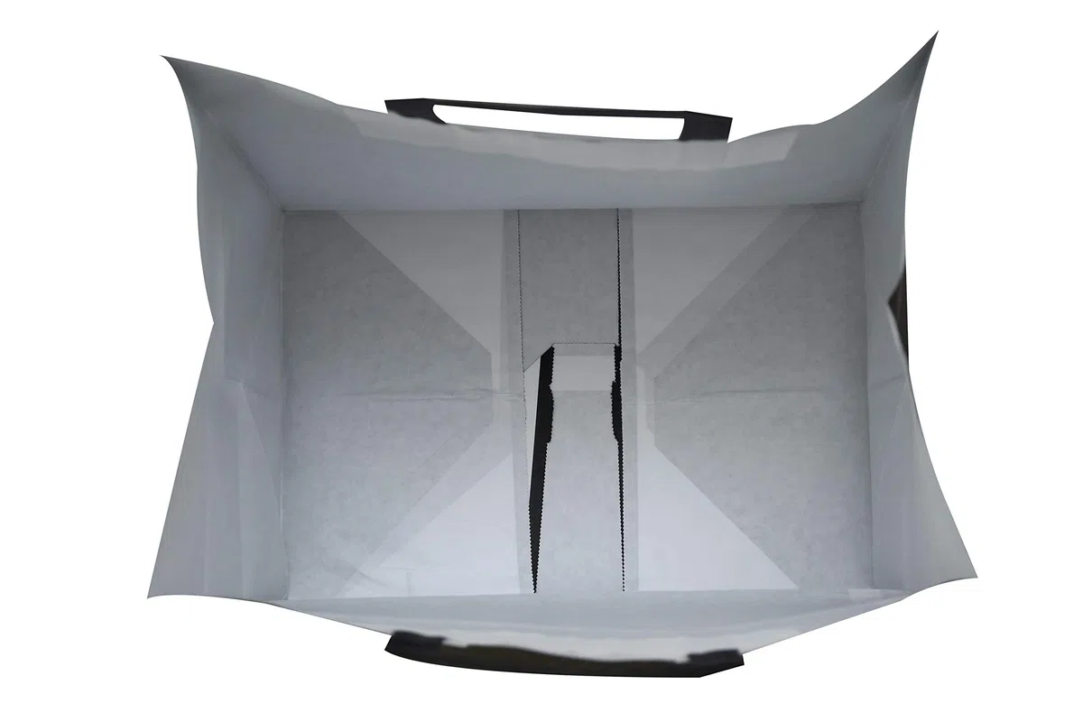 Carte Dozio S.R.L. - Shopper in Kraft Comfondo Quadro, Color Nero, Maniglia Piatta, F.To Cm 27+17X29, Cf 50 Pz