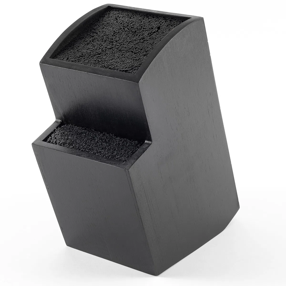 Hanseküche Ceppo portacoltelli - Portacoltelli senza coltelli in legno Tagliere (Bambù Nero, Quadrato Obliquo)