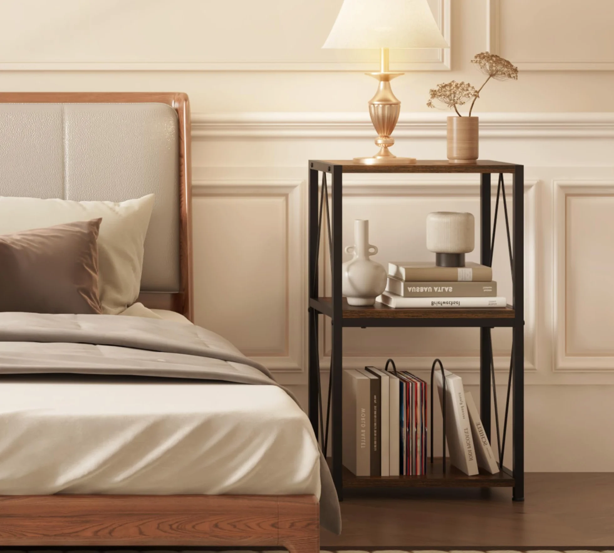 HFHOME Tavolino per dischi in vinile a 3 ripiani, armadietto per giradischi per riporre e esporre vinili, supporto per giradischi in soggiorno, camera da letto, sala musica