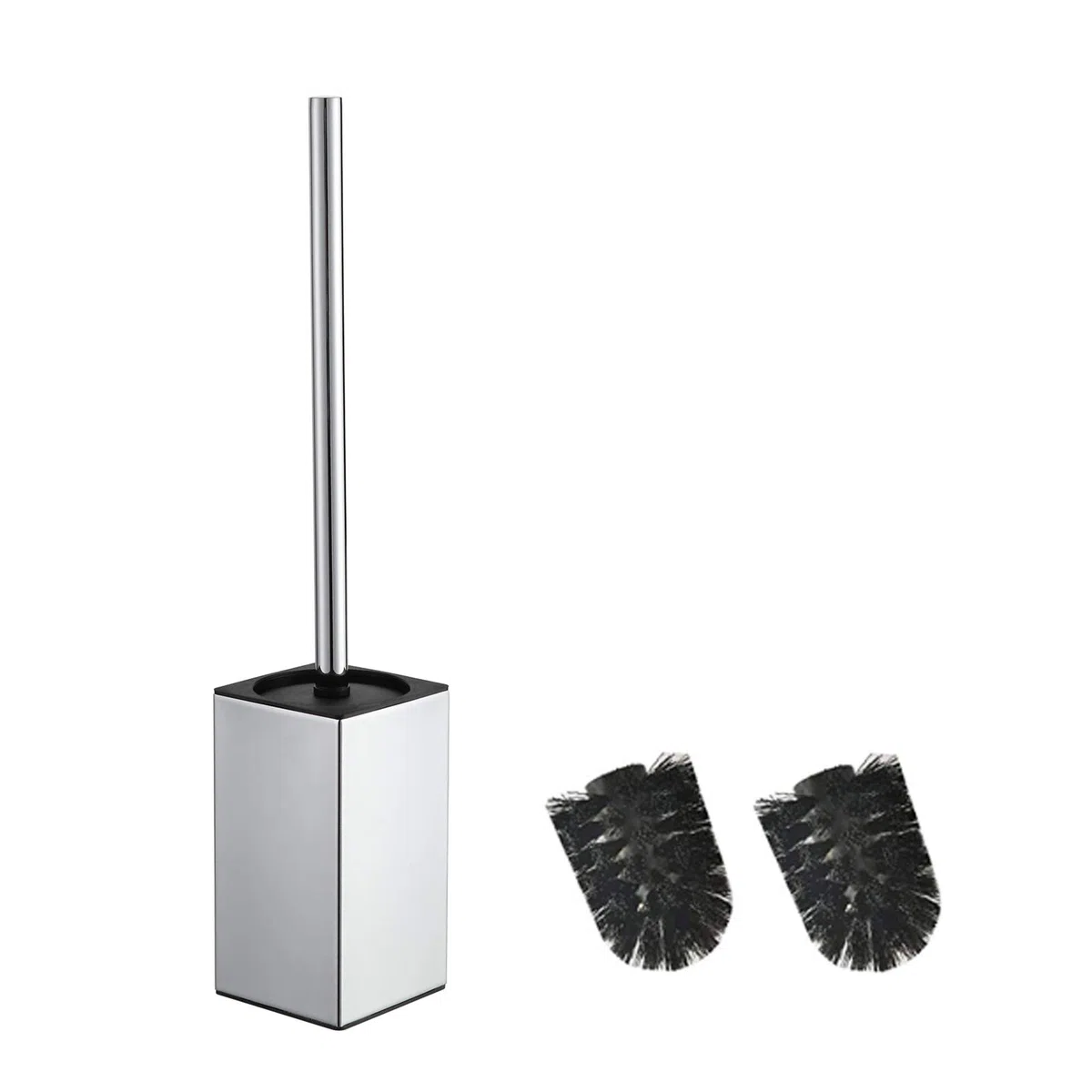 BGL Porta scopino quadrato in acciaio inox (cromato)