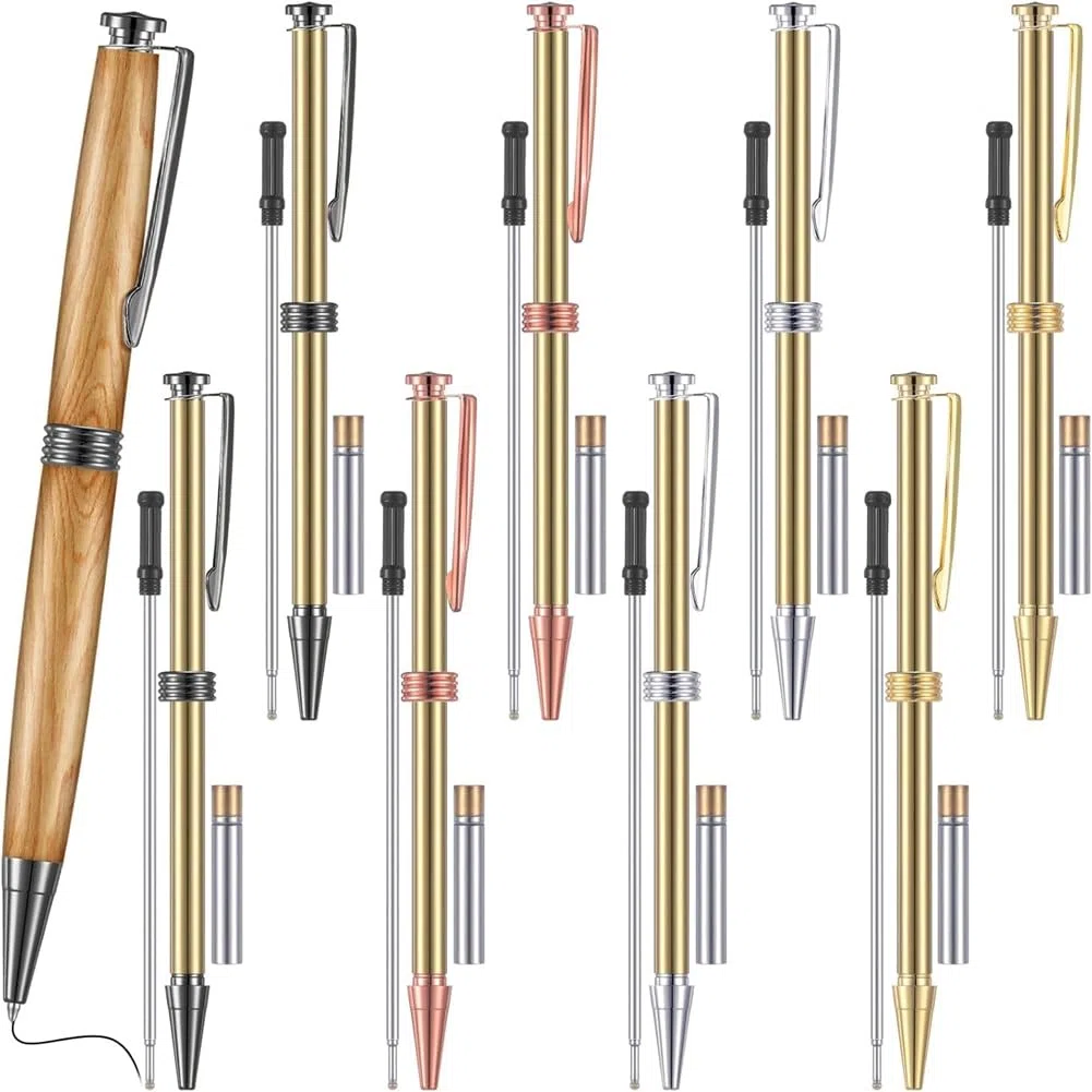 12 Pezzi 7mm Trimline Twist Pen Slimline Twist Pen Kit - Forniture per Tornitura per Legno Fai-Da-Te