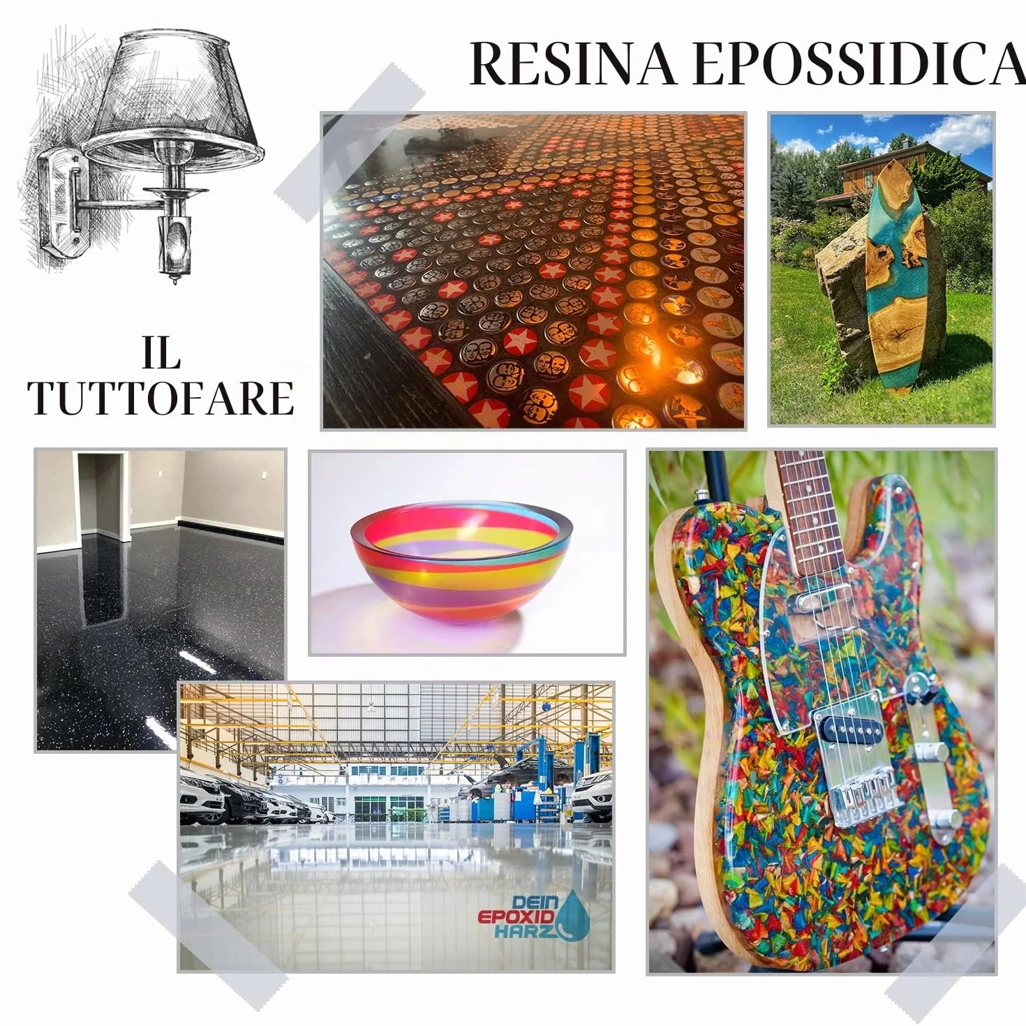 Resina Epossidica Transparente 2,25kg Bicomponente A+B | Transparente Effetto Acqua per creazioni trasparente | Resina per gioielli + Guanti di protezione, comprese le istruzioni italiane