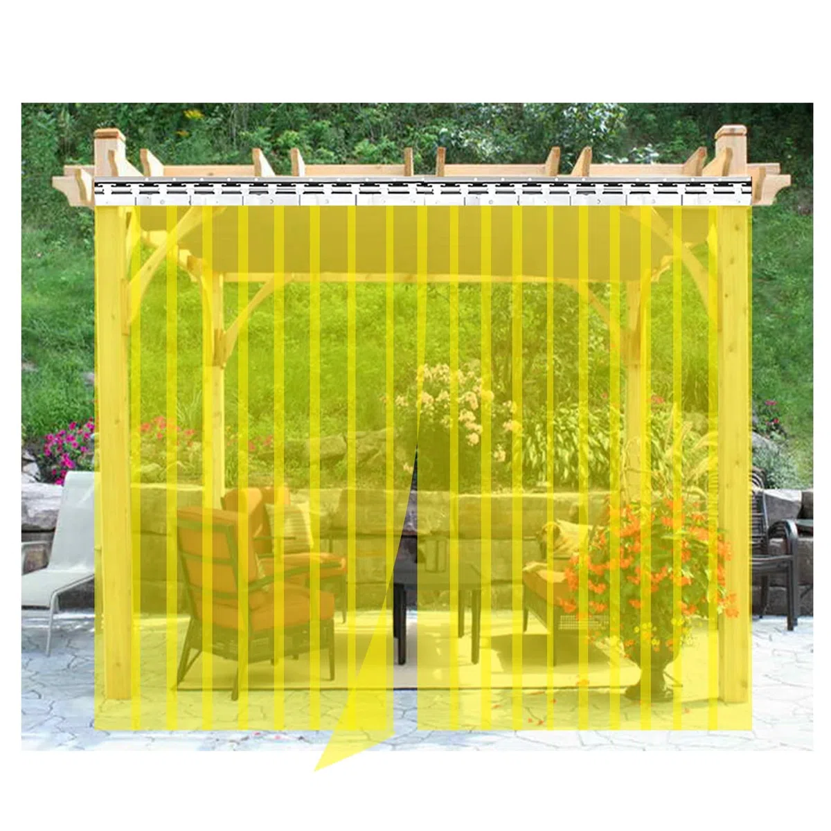 Strisce Tende in Plastica Trasparenti Impermeabile Giallo Tenda a Strisce Industriali per Magazzino, Negozio, Camere Pulite, Facile Installazione (Color : 2.1mm, Size : 75x200cm)