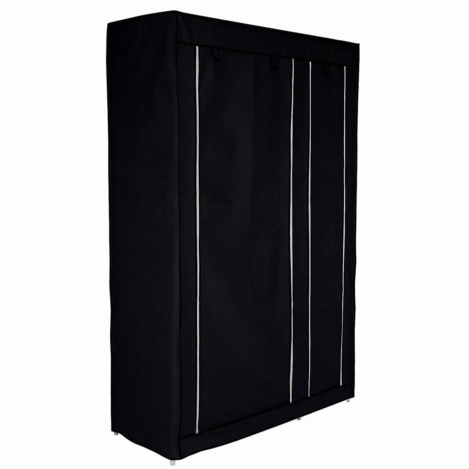 Dibea Armadio pieghevole da campeggio in tessuto guardaroba 175x110x45 cm, Nero