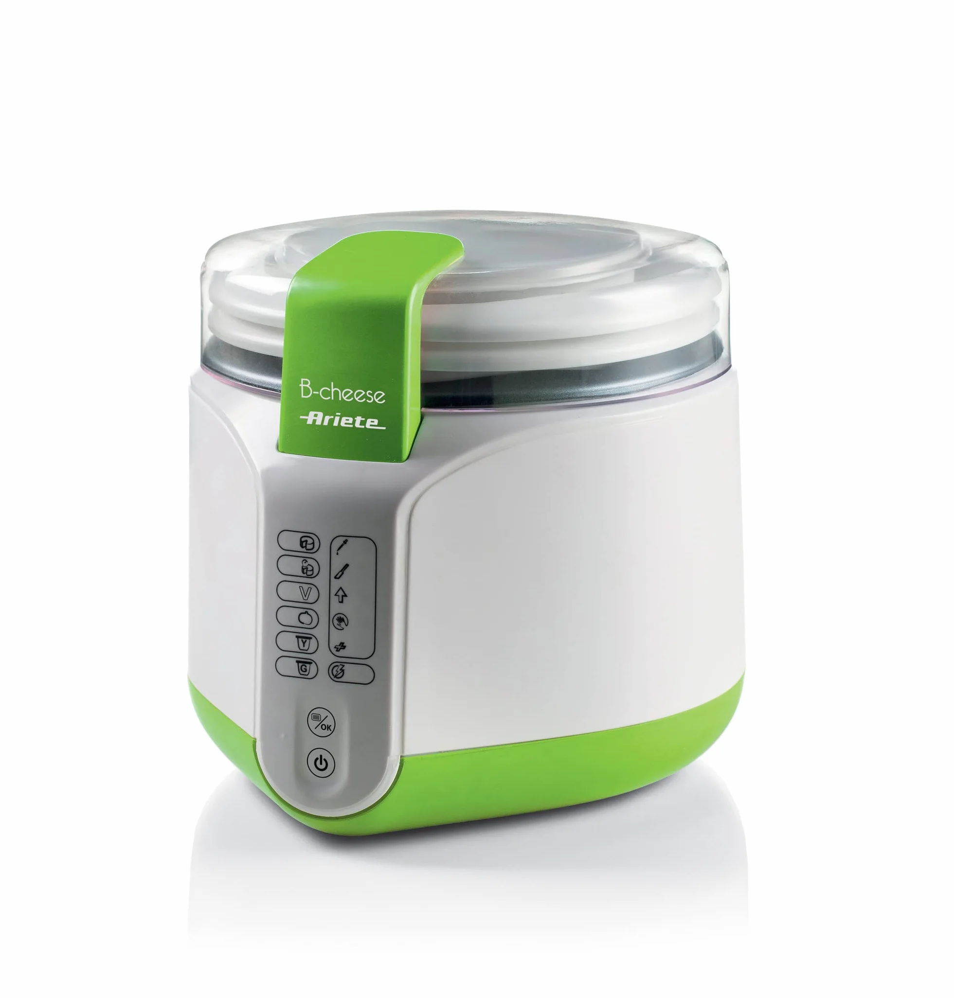 Ariete B-Cheese 615, Formaggiera e Yogurtiera con 6 Programmi Preimpostati, Panello Soft Touch, Cestello Antiaderente da 500ml, Temperatura Max 90°C, Ricettario Incluso, 500W, Bianco/Verde