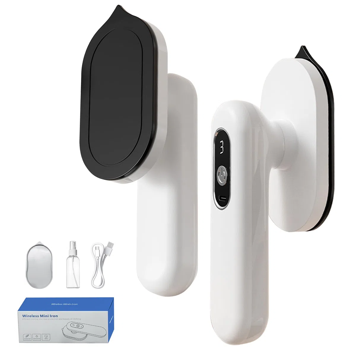 auvstar Ferro da Stiro Senza Fili da Viaggio con Batteria 4000mAh,Mini Ferro da Stiro Portatile con 3 Livelli di Temperatura,Ricaricabile USB-C,Leggero per Viaggi d'Affari,Camper & Casa