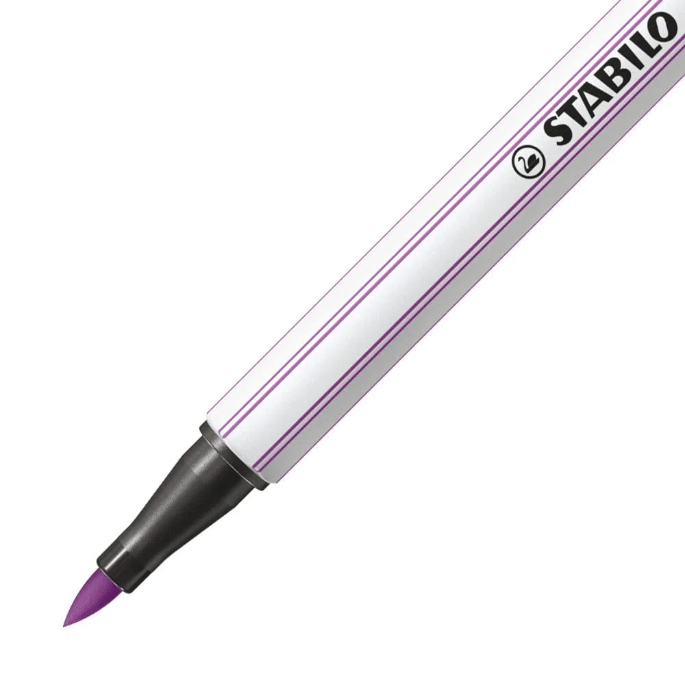 STABILO Pen 68 brush - Pennarello Premium con punta a pennello - Rollerset con 18 colori assortiti