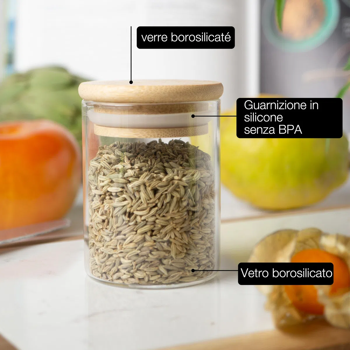 Moritz & Moritz Barattoli Spezie per Cucina - 12 Vasetti per Spezie 125 ml incl. 24 adsivi e 1 gesetto - Contenitori Spezie per Cucina - Vesetti porta erbe aromatizzato