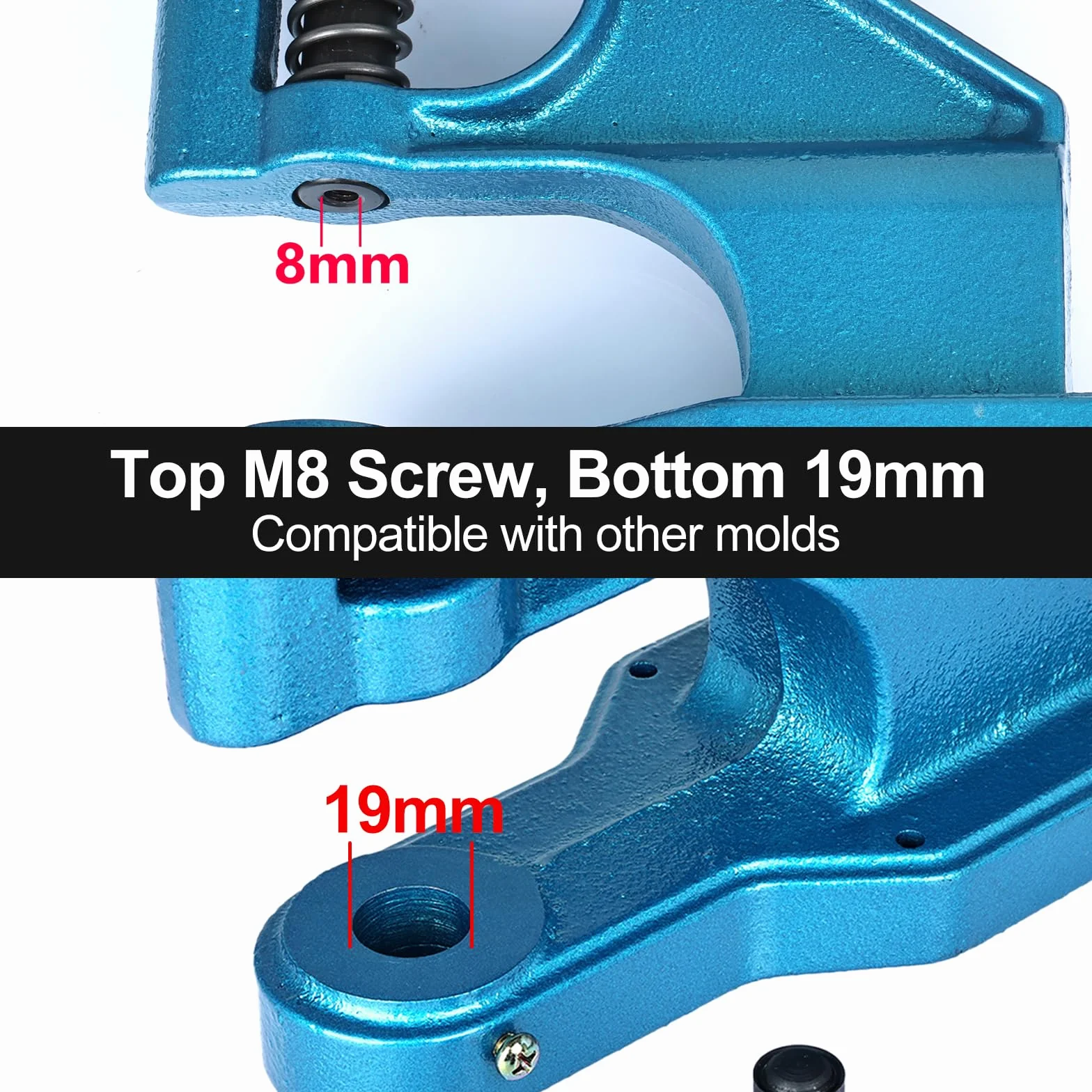 BOOMSTART Occhiellatrice Manuale Professionale, Macchina per Occhielli Metallici 6/10/12 mm con 1500 Pezzi Argento per Teloni PVC, Tessuti, Borsa