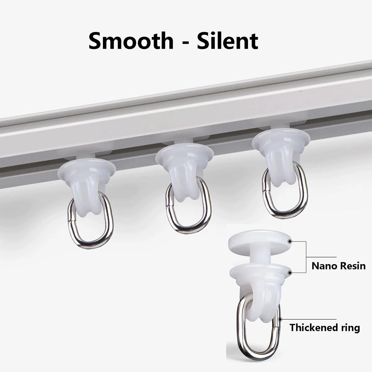 Binario for tende adesivo da 1 a 5 metri Binario for tende facile da installare Binario for Tende A Soffitto In Alluminio for Finestre, Doccia Camper,Balcone,Ufficio.(1.6m(5.2ft))