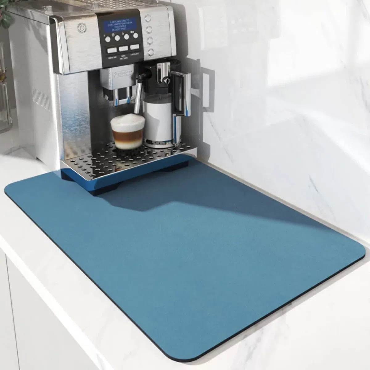 Tappetino Scolapiatti, Super Assorbente Tappetini Lavello Cucina, Scolapiatti da Lavello Asciugatura Rapida, Sgocciolatoio per Lavello Antiscivolo per Bancone Cucina 40 x 50cm (Blu)