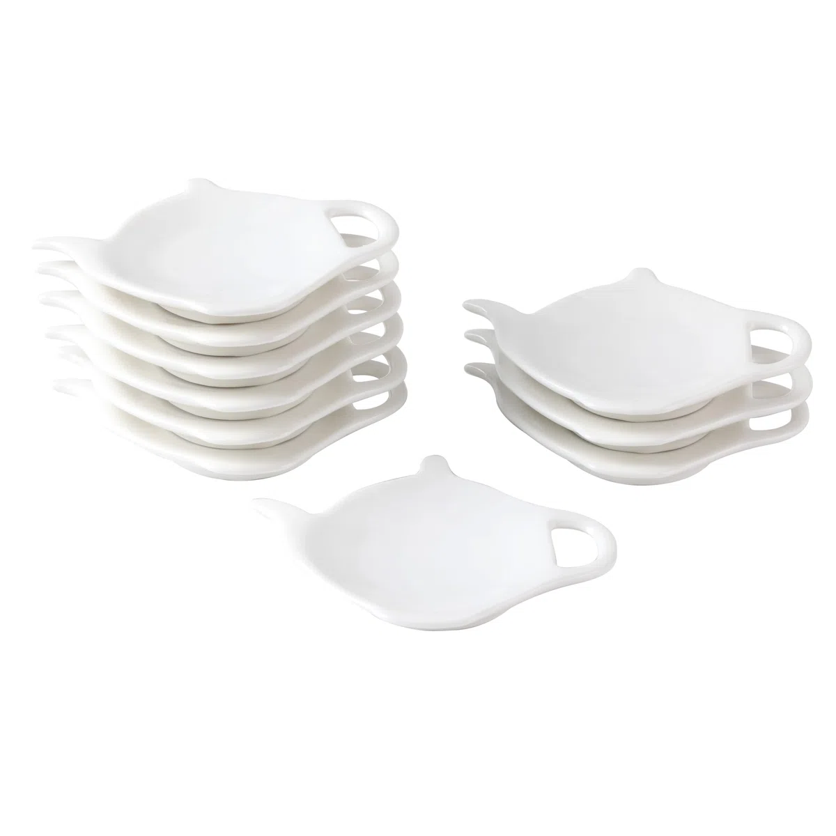 Piatto per bustine di tè in porcellana bianca, 10 pezzi di sottobicchieri per bustine di tè, porta bustine di tè usato, tappetino classico per cucchiaini, piatto per snack, regali per feste