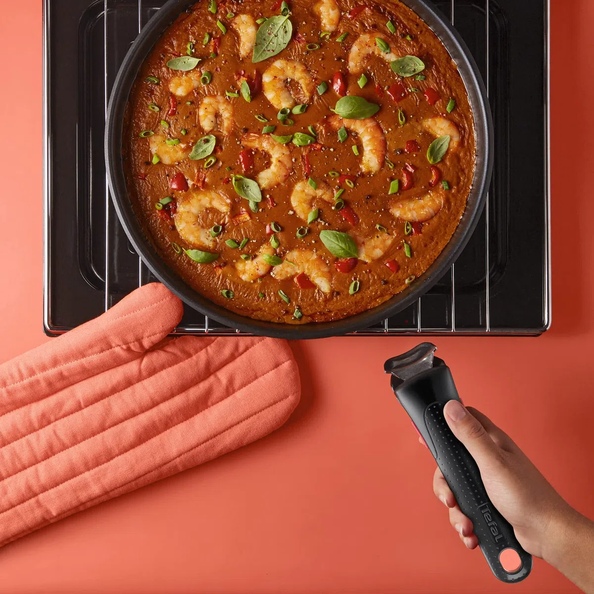 Tefal Emotion Ingenio - Set di 3 padelle ad induzione in acciaio inossidabile, misure 24/28 cm e un manico, colore argento