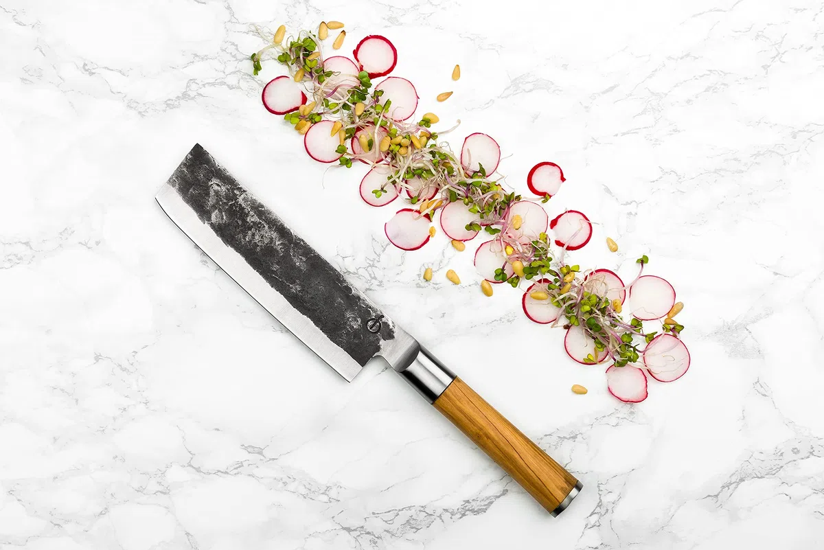 Forged mannaia Olive 17cm, fatti a mano, in scatola di legno