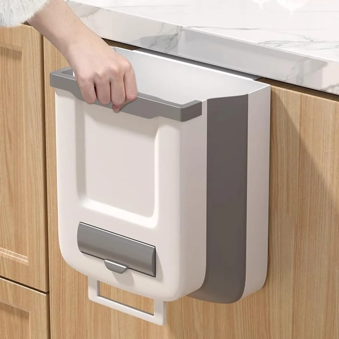 JUVEL Pattumiera pieghevole da cucina, 10 l, da appendere, cestino per la spazzatura da bagno, per auto, porte dell'armadio, campeggio, ufficio e camera da letto