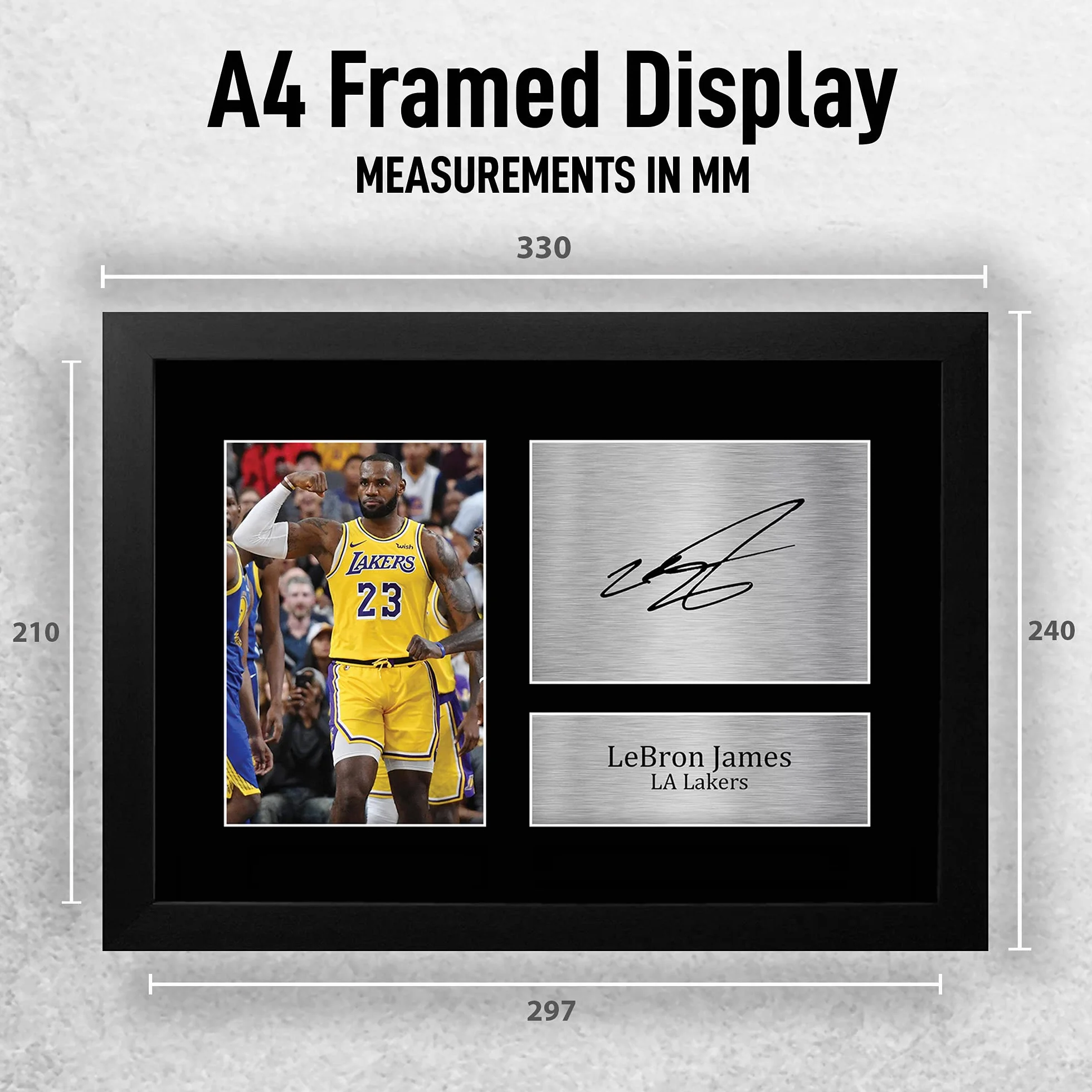 HWC Trading - Stampa autografata con immagine di Lebron James Los Angles Lakers Gifts per i fan di basket Memorabilia – A4