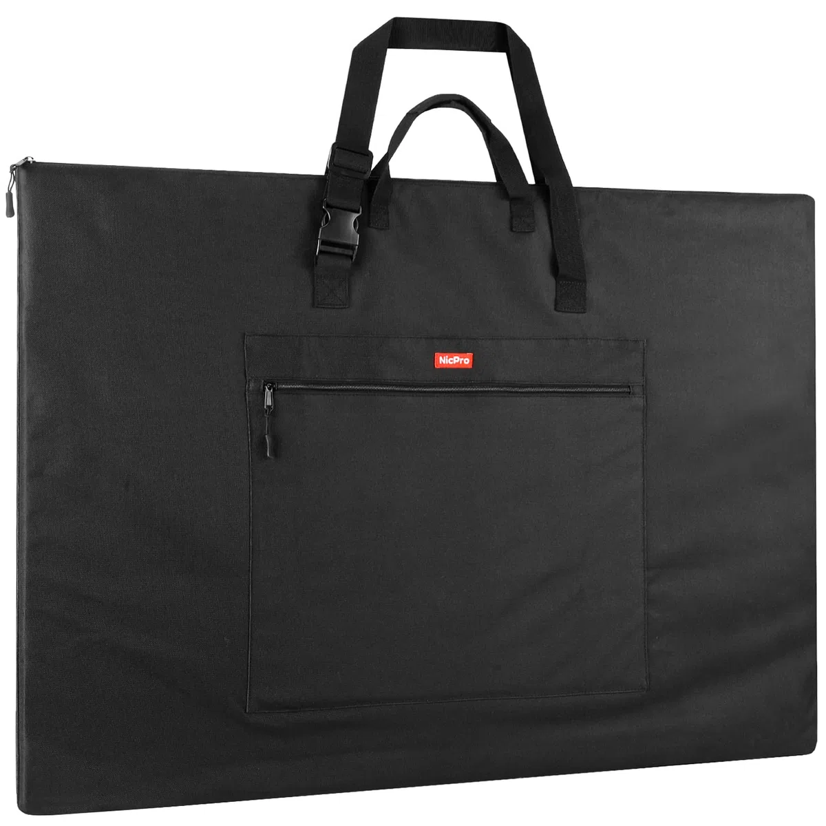 Nicpro Grande formato Art Portfolio Tote 65 x 95 cm Nero, Impermeabile Nylon Morbido Artista Storage Case per Poster Sketching, Disegno, Opere D'arte