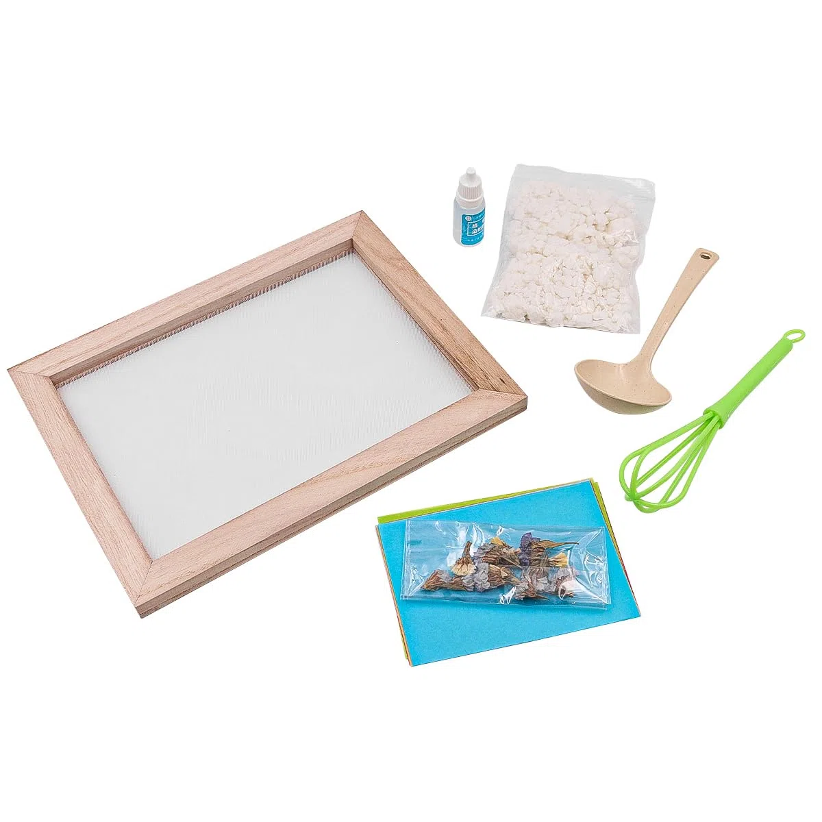 Kit per la creazione di Carta A5 Cornice per la creazione di Carta in Legno con pinzette Stampo per Fabbricazione di Carta con Fiori secchi in polpa per Artigianato Fai-da-Te
