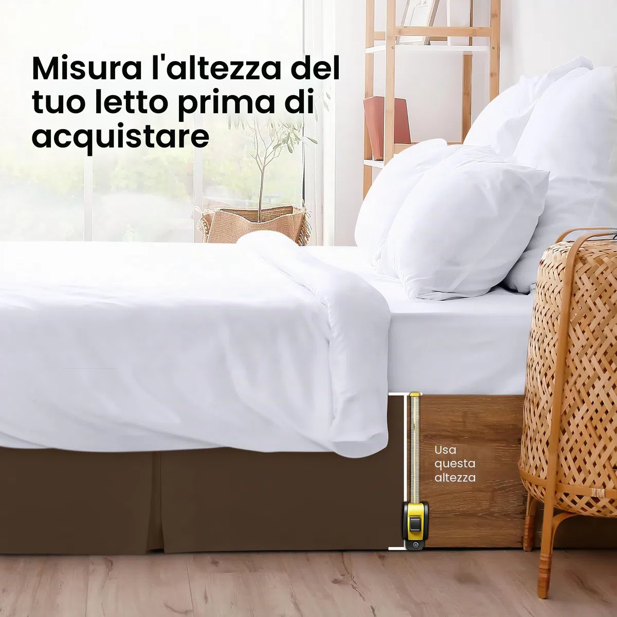 Utopia Bedding Mantovana giroletto matrimoniale, morbida con volant quadruple plissettato, facile da montare, con caduta su misura da 40 cm, qualità alberghiera, resistente al restringimento e allo
